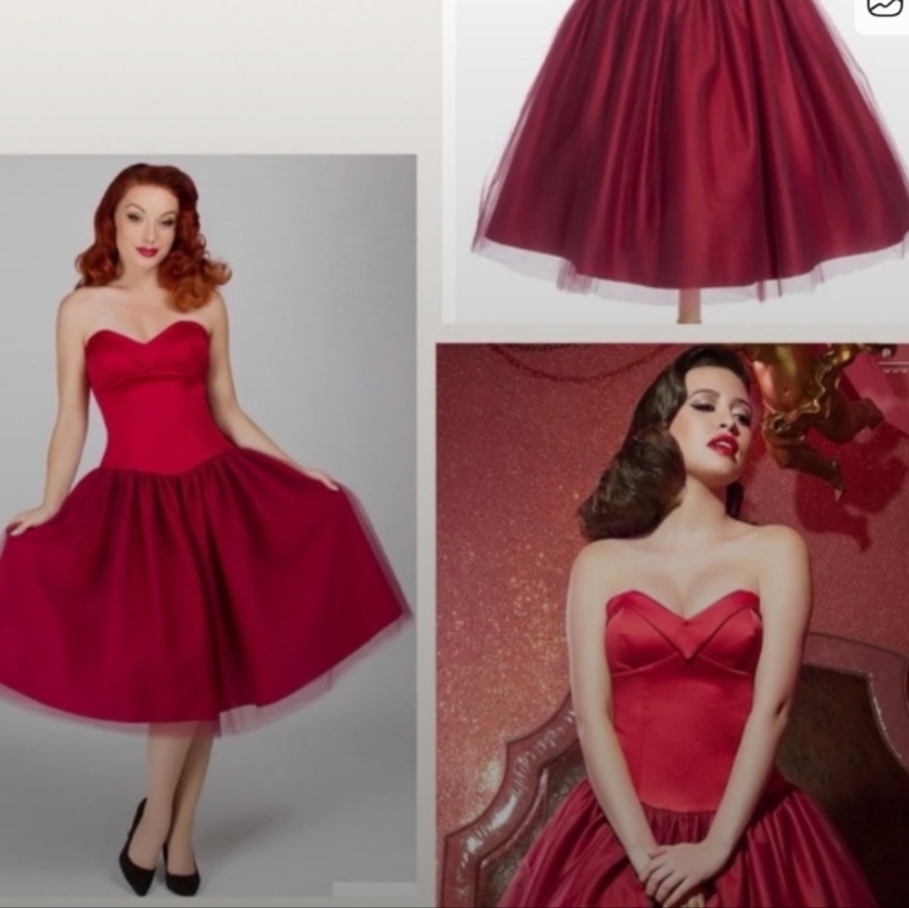 Pinup Couture Red Strapless Dress